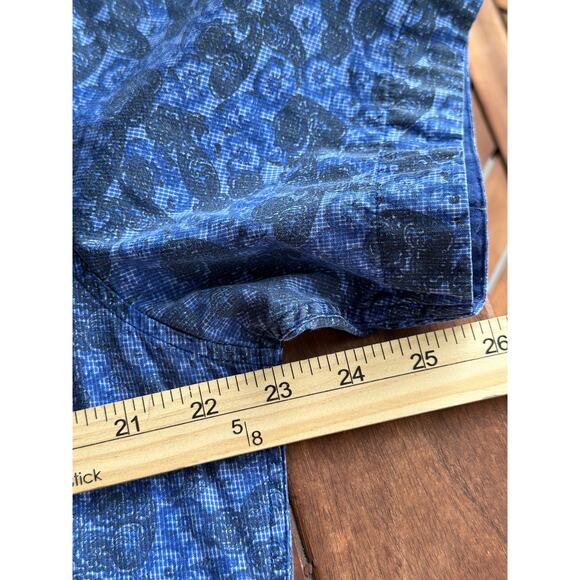 Robert Graham Men’s Medium Blue Abstract Print Short Sleeve Button Down Shirt - Picture 4 of 7